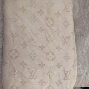 Louis Vuitton Pale Pink and Cream Monogram Shawl